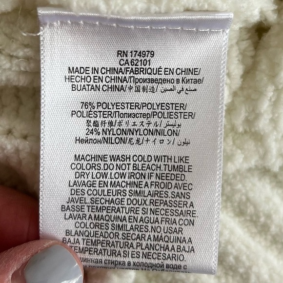 BCBG Max Azria Crewneck Chenille Long Sleeve Sweater Women SZ Large Ivory Fall - Picture 8 of 8